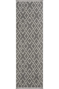 Vetrina 3605 Gri Etnik Desenli Iskandinav Yolluk Antre Hol Koridor Halısı Yatak Odası Halı Yolluk